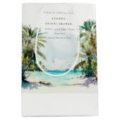 Waterverf palmbomen Vrijgezellenfeest Tropische be Medium Cadeauzakje (Voorkant)