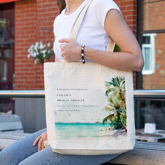 Waterverf palmbomen Vrijgezellenfeest Tropische be Tote Bag