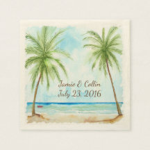 Waterverf palmboom aangepaste bruiloft papieren se