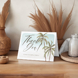 Waterverf palmboom Baby shower dank u Bedankkaart