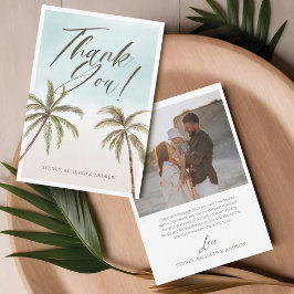 Waterverf palmboom Baby shower dank u Bedankkaart