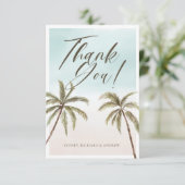Waterverf palmboom Baby shower dank u Bedankkaart (Staand voorkant)