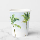 Waterverf palmboom Beach Weddenschap Papieren Bekers (Achterkant)