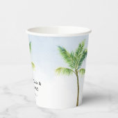 Waterverf palmboom Beach Weddenschap Papieren Bekers (Links)