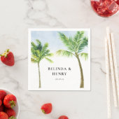 Waterverf palmboom Beach Weddenschap Servet (Insitu)