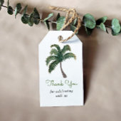 Waterverf palmboom Dank u Cadeaulabel