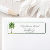 Waterverf palmboom elegante moderne chique bruilof etiket (Insitu)