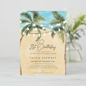 Waterverf Palmboom Fairy lichten 21e Verjaardag Kaart (Staand voorkant)