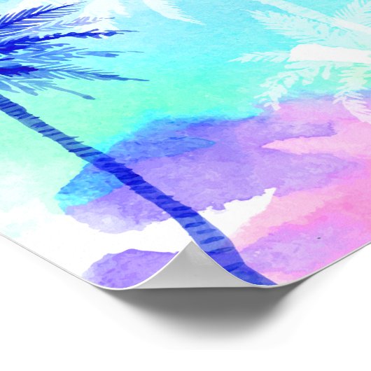 Waterverf palmboom natuur poster (Hoek)