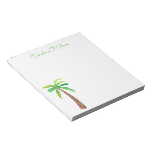 Waterverf palmboom notitieblok (Schuin)