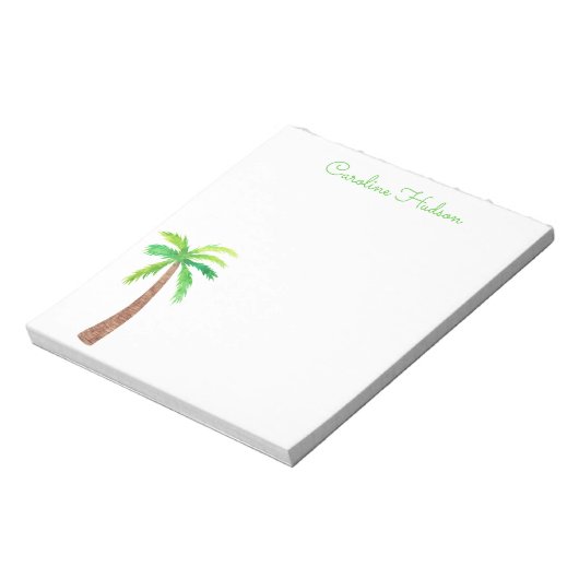 Waterverf palmboom notitieblok (Linkerzijde)