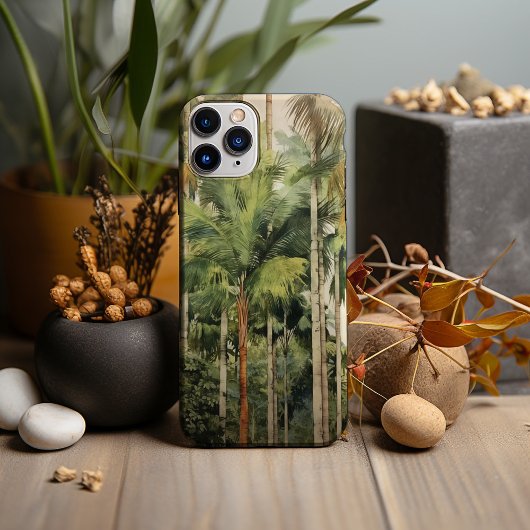 Waterverf, palmboom Oerwoud Case-Mate iPhone Case