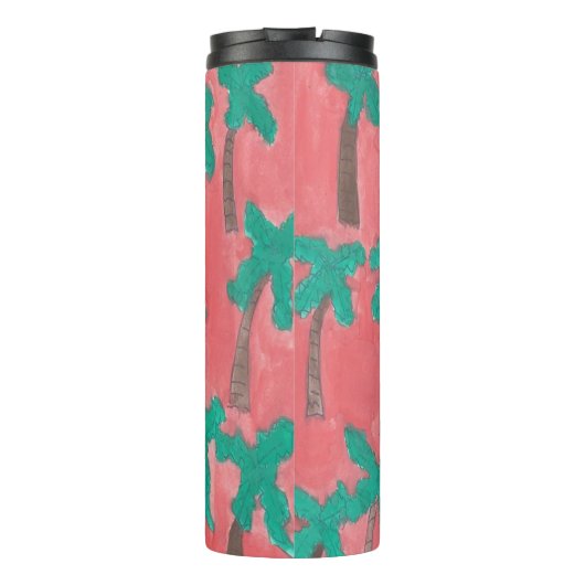Waterverf palmboom thermosbeker (Achterkant)