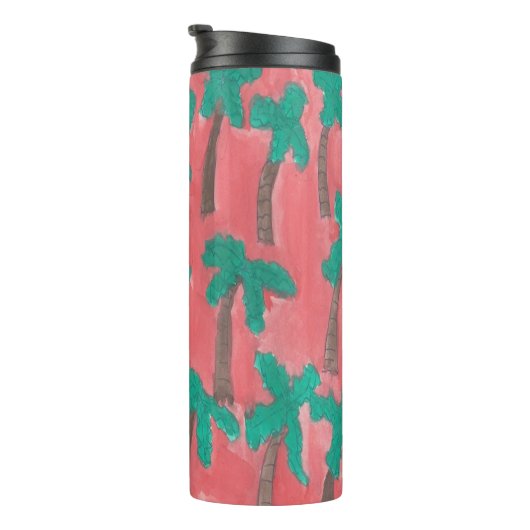 Waterverf palmboom thermosbeker (Geroteerd rechts)