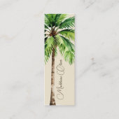  Waterverf palmboom tropisch elegant Mini Visitekaartje (Voorkant)