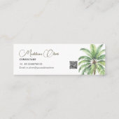  Waterverf palmboom tropisch elegant Mini Visitekaartje (Achterkant)