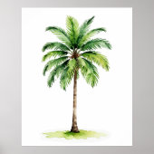  Waterverf palmboom tropisch elegant Poster (Voorkant)