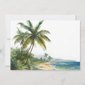 Waterverf Palmboom Tropisch Strand Bruiloft Kaart (Achterkant)