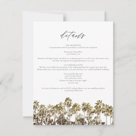 Waterverf palmboom tropische doorsnede Kaart (Voorkant)