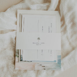 Waterverf palmboom uitnodigingen wikkel