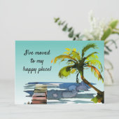 Waterverf palmboom verplaatst naar mijn gelukkige aankondiging (Staand voorkant)