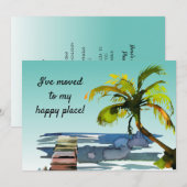 Waterverf palmboom verplaatst naar mijn gelukkige aankondiging (Voorkant / Achterkant)