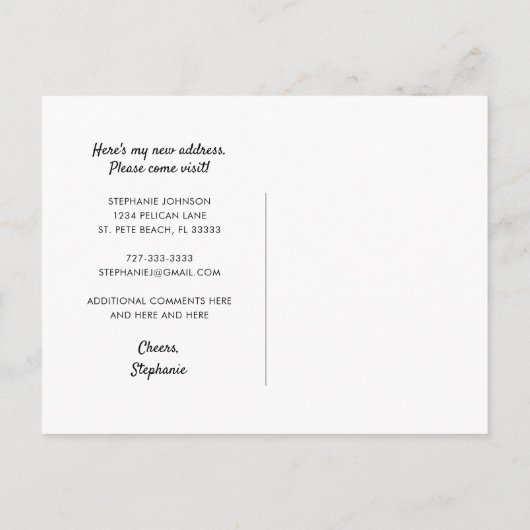 Waterverf palmboom verplaatst naar mijn gelukkige  aankondigingskaart (Achterkant)