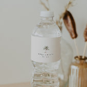 Waterverf palmboom waterfles etiket
