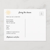 Waterverf palmboom We verhuisden nieuw adres Aankondigingskaart (Achterkant)