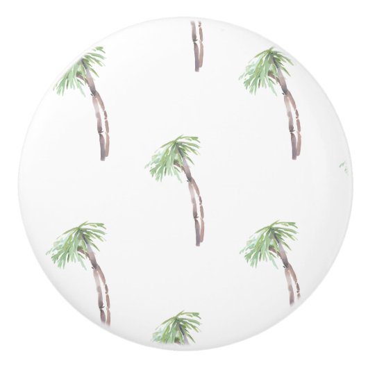 Waterverf palmboomklep keramische knop (Voorkant)
