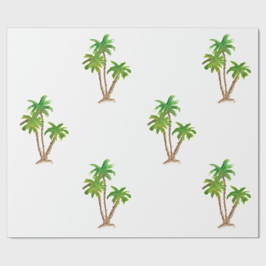 Waterverf palmboomkrulpapier cadeaupapier (Vlak)