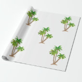 Waterverf palmboomkrulpapier cadeaupapier (Uitgerold)