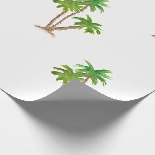 Waterverf palmboomkrulpapier cadeaupapier (Hoek)