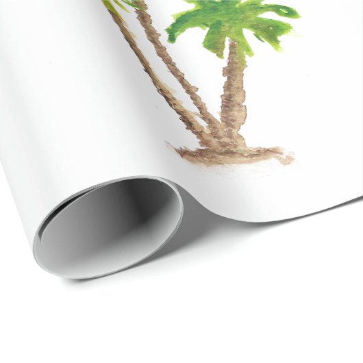 Waterverf palmboomkrulpapier cadeaupapier (Rol Hoek)