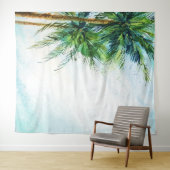 Waterverf Palmen Tropisch Strand Wandkleed (In Situ (horizontaal))
