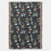 Waterverf palmpatroon deken (Voorkant Verticaal)