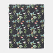 Waterverf palmpatroon fleece deken (Voorkant)