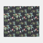 Waterverf palmpatroon fleece deken (Voorkant (Horizontaal))