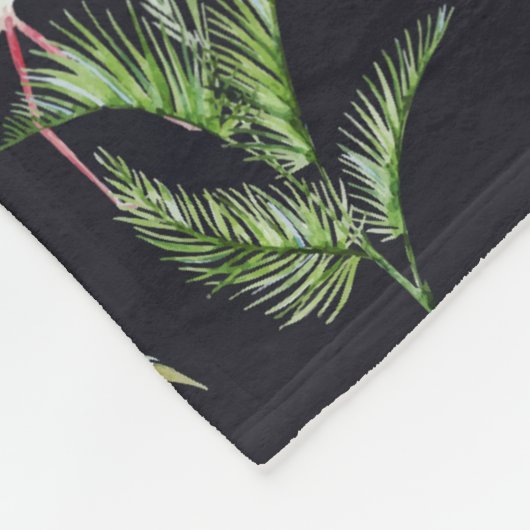 Waterverf palmpatroon fleece deken (Hoek)