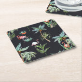 Waterverf palmpatroon kartonnen onderzetters (Schuin)