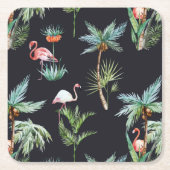 Waterverf palmpatroon kartonnen onderzetters (Voorkant)