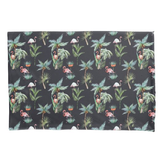 Waterverf palmpatroon kussensloop (Voorkant-Links)