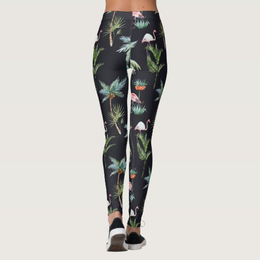 Waterverf palmpatroon leggings (Achterkant)
