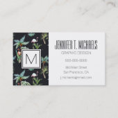 Waterverf palmpatroon | Monogram Visitekaartje (Voorkant)