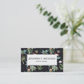 Waterverf palmpatroon | Monogram Visitekaartje (Staand voorkant)