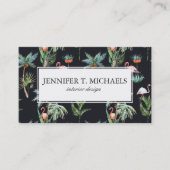 Waterverf palmpatroon | Monogram Visitekaartje (Voorkant)