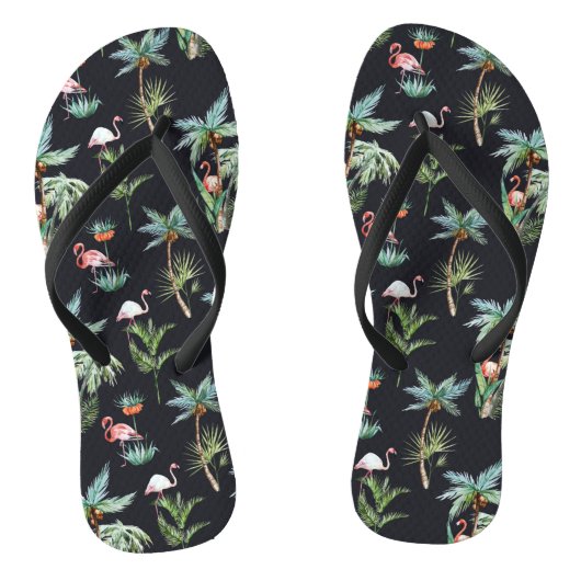 Waterverf palmpatroon teenslippers (Voetbed)