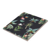 Waterverf palmpatroon tegeltje (Zijkant)