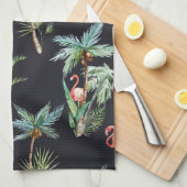 Waterverf palmpatroon theedoek (Quarter Fold)