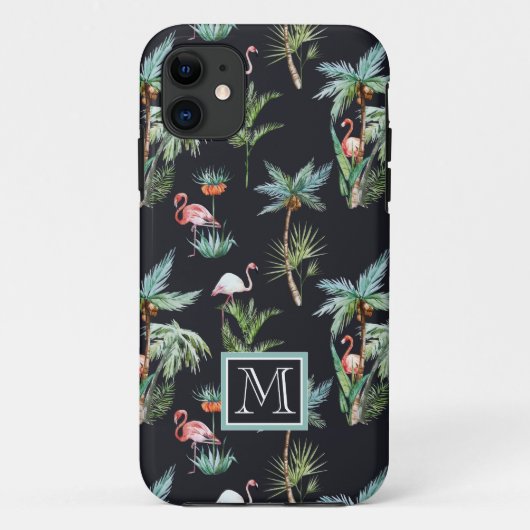 Waterverf palmpatroon | Voeg je Initiaal toe Case-Mate iPhone Case (Achterkant)